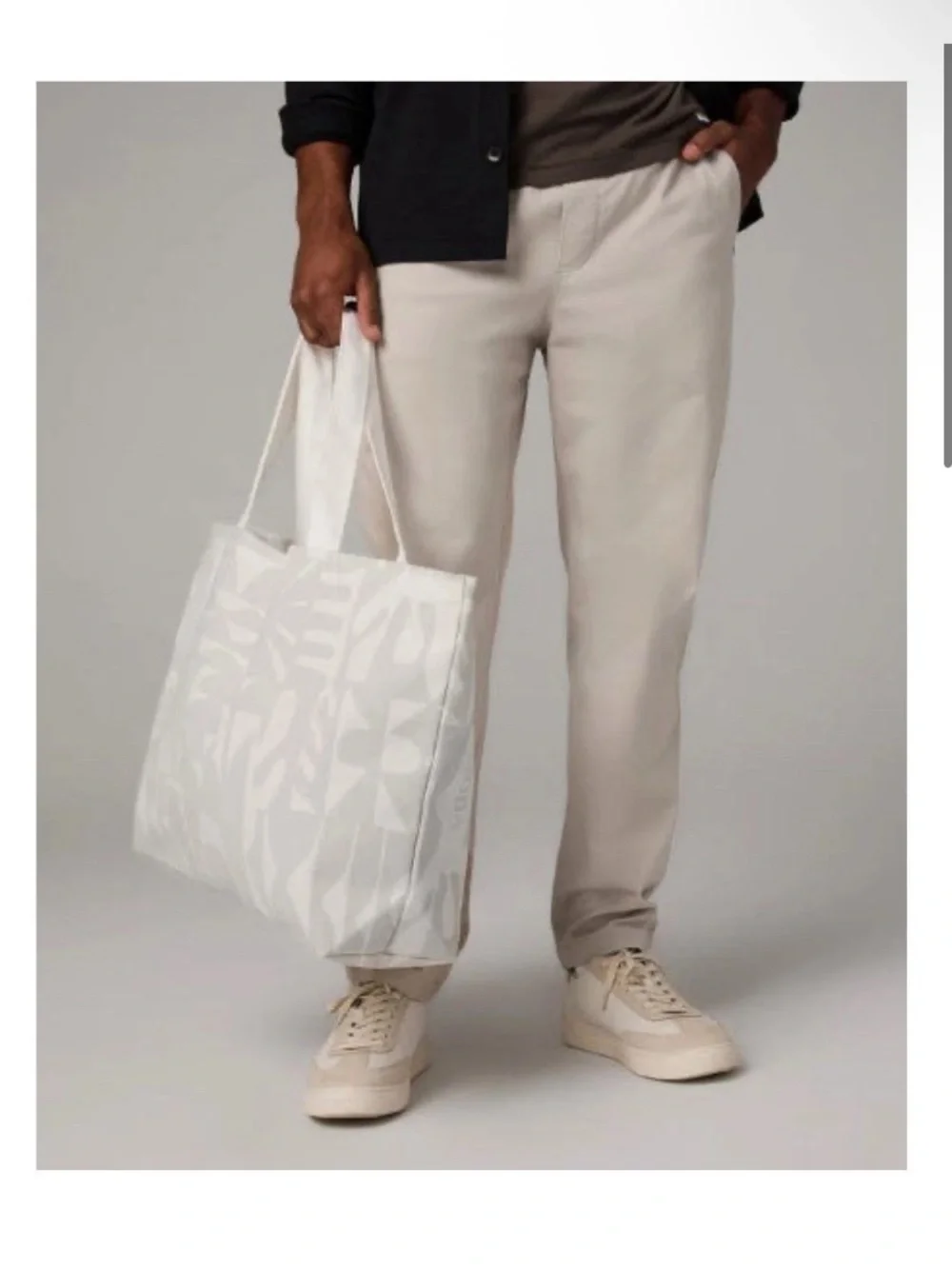 NEW Vuori Limited Edition Cody Hudso White Gray Graphic Beach XLarge Canvas Tote